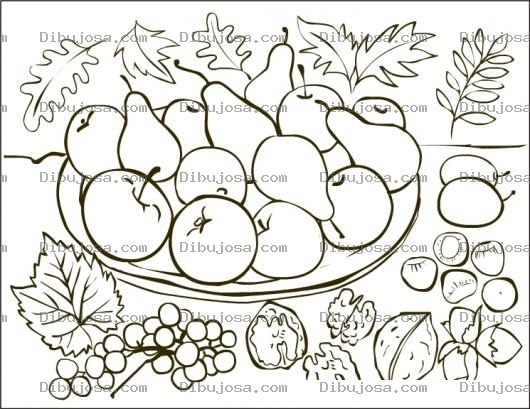 Dibujo para colorear Plato De Frutas Para Pintar Y Colorear