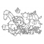Dibujo para colorear Dibujo De Nino Granjerito Con Animales Para Pintar Y Colorear Animalitos De Granja Con Nino Granjero
