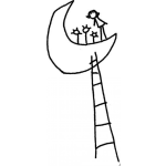 Dibujo para colorear Escalera Hacia La Luna Dibujo Para Pintar Y Colorear A La Nina Que Llego A Lal Luna En Una Escalera
