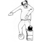 Dibujo para colorear Dibujo De Abuelito Jugando Futbol Con Su Nieto Para Pintar Y Colorear