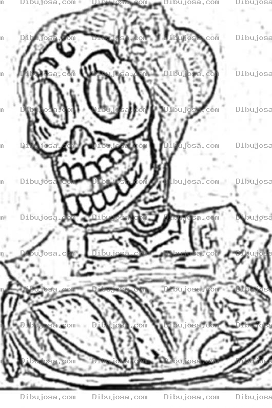 Dibujo para colorear Dia De Los Muertos Para Pintar Y Colorear