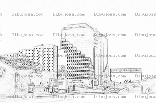 Dibujo para colorear Dibujo De Tikal Futura En La Calzada Roosevelt De Guatemala Para Pintar Y Colorear