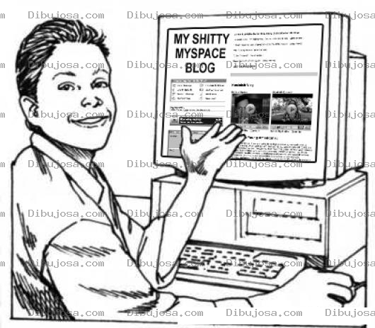 Dibujo para colorear Dibujo De Internauta Esclavisado Al Internet Y A Las Redes Sociales Para Pintar Y Colorear