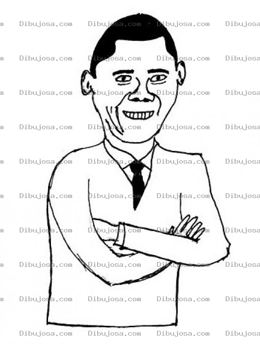 Dibujo para colorear Dibujo Del Presidente Barack Obama Para Pintar Y Colorear