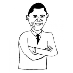 Dibujo para colorear Dibujo Del Presidente Barack Obama Para Pintar Y Colorear