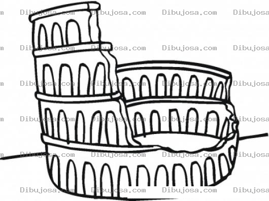 Dibujo para colorear Dibujo Del Coliseo Romano Para Pintar Y Colorear Coliseoromano