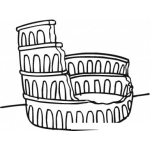 Dibujo para colorear Dibujo Del Coliseo Romano Para Pintar Y Colorear Coliseoromano