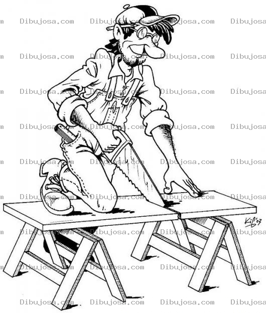 Dibujo para colorear Dibujo De Carpintero Para Pintar Y Colorear