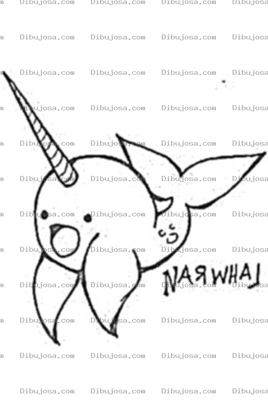 Dibujo para colorear Narwhal Coloring Page Para Pintar Y Colorear