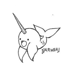 Dibujo para colorear Narwhal Coloring Page Para Pintar Y Colorear