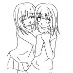 Dibujo para colorear Mejores Amigas Por Siempre Dibujo Para Pintar Y Colorear A Dos Mejores Amigas Para Siempre