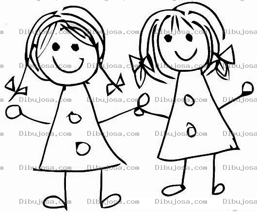 Dibujo para colorear Dibujo De Mejores Amigas Para Colorear