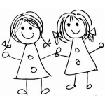 Dibujo para colorear Dibujo De Mejores Amigas Para Colorear