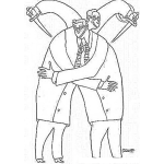 Dibujo para colorear Hipocritas Para Pintar Y Colorear Dibujo De Dos Amigos Hipocritas Y Traicioneros Por La Espalda