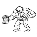 Dibujo para colorear Aboganster Dibujo De Cobrador Para Pintar Y Colorear Abogamster Con Contrato Firmado