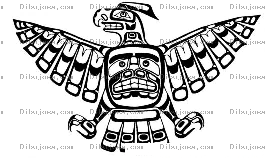 Dibujo para colorear Dibujo De Aguila Azteca Para Pintar Y Colorear