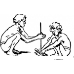 Dibujo para colorear Dibujo De Hombres Haciendo Fuego Para Pintar Y Colorear