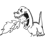 Dibujo para colorear Dragonsito Tirando Fuego De La Boca Para Pintar Y Colorear