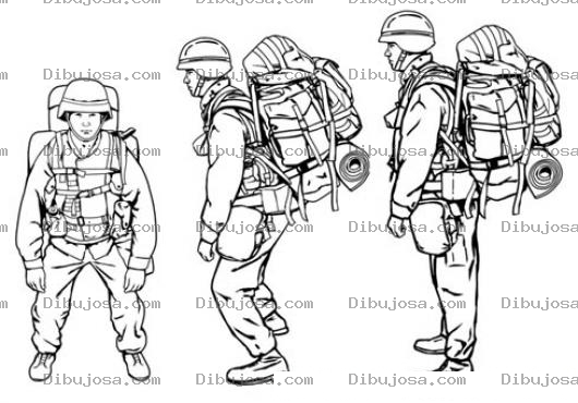 Dibujo para colorear Soldados Del Ejercito De Los Estadosunidos Para Pintar Y Colorear
