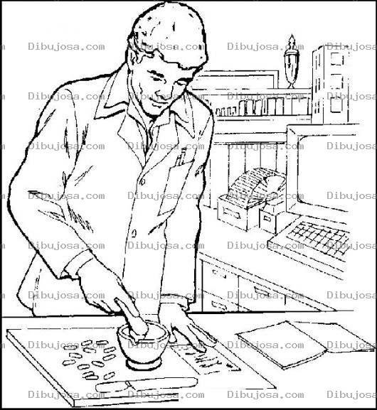 Dibujo para colorear Dibujo De Cientifico Quimico Laboratorista Haciendo Experimento En Laboratorio De Quimica Para Pintar Y Colorear