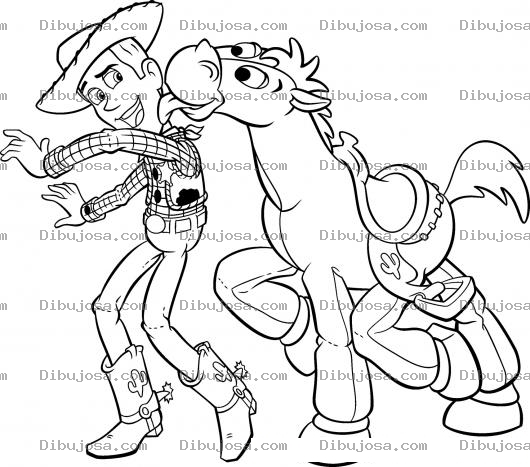 Dibujo para colorear Pintar a Woody con su caballo