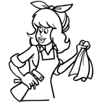 Dibujo para colorear Dibujo De Sirvienta Con Delantal Para Pintar Y Colorear Empleada Domestica Muchacha De Servidumbre