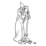 Dibujo para colorear Dibujo De Bruja Barriendo El Piso Para Pintar Y Colorear