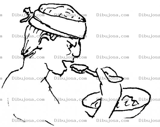 Dibujo para colorear Dibujo De Enfermo Comiendo Para Pintar Y Colorear