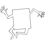 Dibujo para colorear Dibujo De Tarjetita Con Manos Y Pies Para Pintar Y Colorear