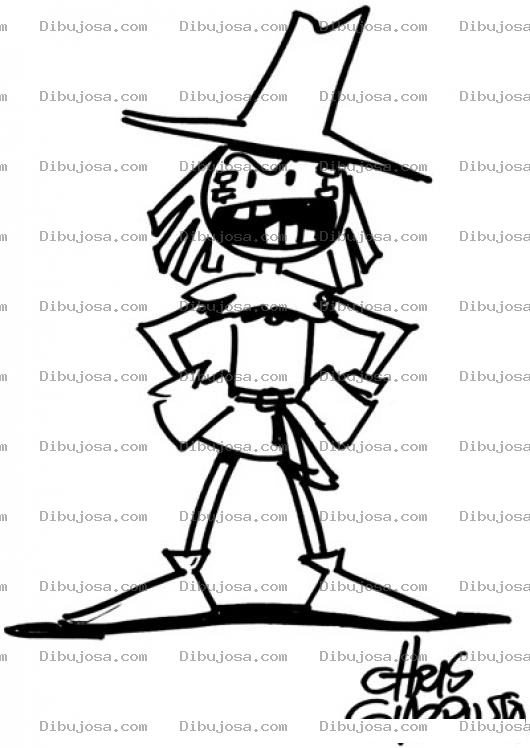 Dibujo para colorear Dibujo De Nina Brujita Para Pintar Y Colorear