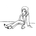 Dibujo para colorear Dibujo De Chica Escuchando Musica Para Pintar Y Colorear