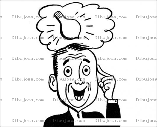 Dibujo para colorear Dibujo De Idea Para Pintar Y Colorear Un Hombre A Quien Se Le Acaba De Ocurrir Una Gran Idea