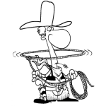 Dibujo para colorear Vaquero Lo Lazo Para Pintar Y Colorear
