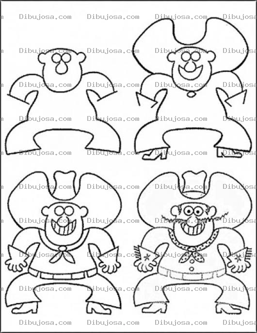 Dibujo para colorear Como Dibujar Un Vaquero
