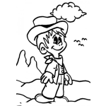 Dibujo para colorear Dibujo De Nino Vaquerito Para Pintar Y Colorear