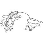 Dibujo para colorear Dibujo De Vaquero Lazando A Un Chivito Para Pintar Y Colorear