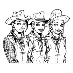 Dibujo para colorear Dibujo De Vaqueritas Para Pintar Y Colorear Chicas Vaqueras