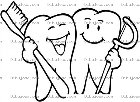 Dibujo para colorear Dibujo De Dientes Sanos Felices Y Contentos Para Pintar Y Colorear
