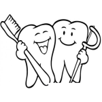 Dibujo para colorear Dibujo De Dientes Sanos Felices Y Contentos Para Pintar Y Colorear