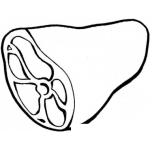 Dibujo para colorear Dibujo De Pedazo De Carne De Res Para Pintar Y Colorear Lomo De Vaca
