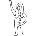 Dibujo para colorear Dibujo De Eva Saludando Y Tapandose Con Una Hoja De Parra Para Pintar Y Colorear