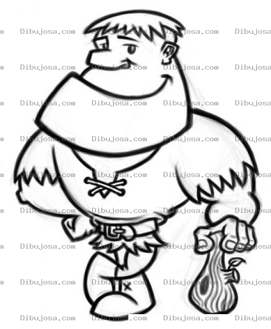 Dibujo para colorear Dibujo De Cavernicola Apuesto Para Pintar Y Colorear