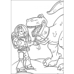 Dibujo para colorear Colorear a Boos Light year con el dinosaurio