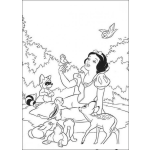 Dibujo para colorear Blanca nieves y los animalitos