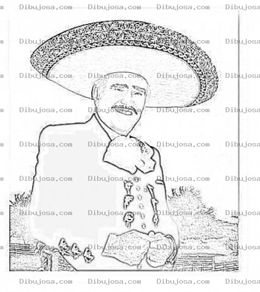 Dibujo para colorear Vicentefernandez Dibujo De Vicente Fernandez Para Pintar Y Colorear Al Rey De Las Rancheras Chente Fernandez