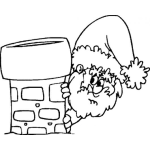 Dibujo para colorear Dibujo De Santa Escondido Atras De La Chimenea En Navidad Para Pintar Y Colorear Dibujos Navidenos