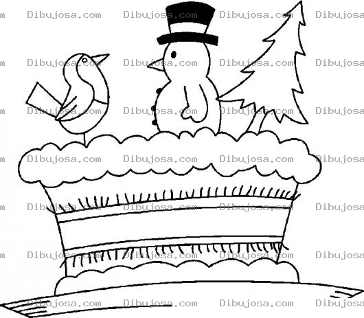Dibujo para colorear Pastel De Navidad Para Pintar Y Colorear Dibujo De Pastel Navideno