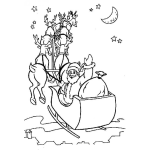 Dibujo para colorear Santaclaus En Trineo Diciendo Adios Para Pintar Y Colorear