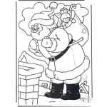 Dibujo para colorear Dibujo De Santa Claus Parado Frente A La Chimenea Para Pintar Y Colorear Al Viejitopascuero