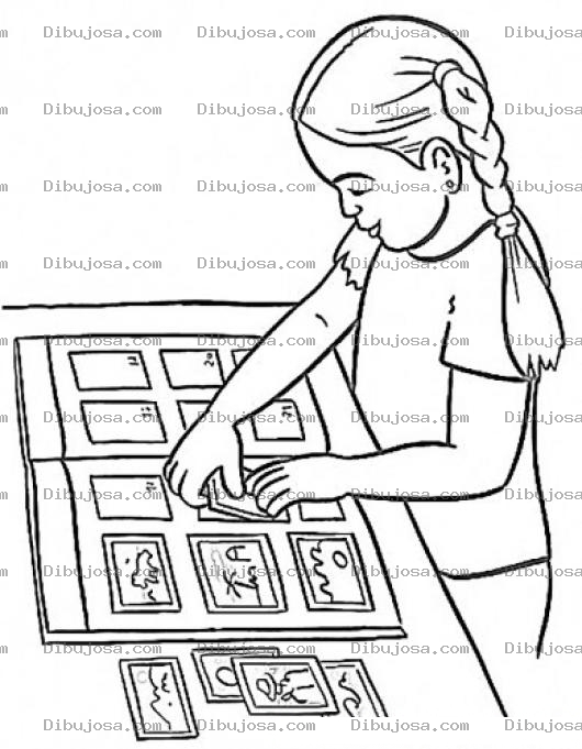 Dibujo para colorear Albumdefotos Dibujo De Nina Poniendo Fotos En Un Album De Fotos Para Pintar Y Colorear Fotosfotos